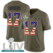 Wholesale Cheap Nike 49ers #17 Emmanuel Sanders Olive/USA Flag Super Bowl LIV 2020 Youth Stitched NFL Limited 2017 Salute To Service Jersey