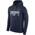 Wholesale Cheap Men's Dallas Cowboys Nike Navy Sideline ThermaFit Performance PO Hoodie