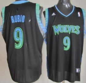 Wholesale Cheap Minnesota Timberwolves #9 Ricky Rubio Vibe Black Fashion Jersey