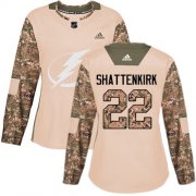 Cheap Adidas Lightning #22 Kevin Shattenkirk Camo Authentic 2017 Veterans Day Women's Stitched NHL Jersey