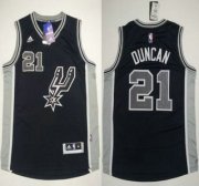 Wholesale Cheap Men's San Antonio Spurs #21 Tim Duncan Revolution 30 Swingman 2015-16 New Black Jersey