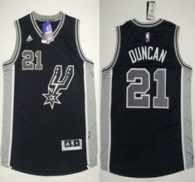 Wholesale Cheap Men\'s San Antonio Spurs #21 Tim Duncan Revolution 30 Swingman 2015-16 New Black Jersey