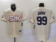 Cheap Men's New York Yankees #99 Aaron Judge Cream Limited Stitched Baseball Jersey