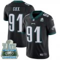 Wholesale Cheap Nike Eagles #91 Fletcher Cox Black Alternate Super Bowl LII Champions Youth Stitched NFL Vapor Untouchable Limited Jersey