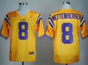 Wholesale Cheap LSU Tigers #8 Zach Mettenberger Yellow Jersey