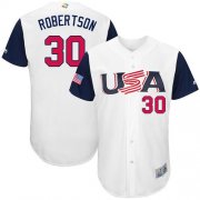 Wholesale Cheap Team USA #30 David Robertson White 2017 World MLB Classic Authentic Stitched Youth MLB Jersey