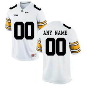 Wholesale Iowa Hawkeyes White Men\'s Customized College Football Jersey