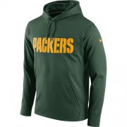 Wholesale Cheap Men's Green Bay Packers Nike Green Circuit Wordmark Essential Performance Pullover Hoodie