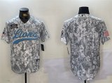 Cheap Men's Detroit Lions Blank 2024 Arctic Camo Salute To Service Stitched Baseball Jersey