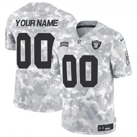 Cheap Men\'s Las Vegas Raiders Active Player Custom 2024 F.U.S.E Arctic Camo Salute To Service Limited Stitched Football Jersey