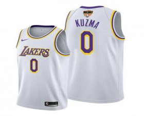 Wholesale Cheap Men\'s Los Angeles Lakers #0 Kyle Kuzma 2020 White Finals Stitched NBA Jersey