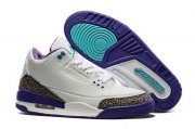 Wholesale Cheap Air Jordan 3 Hornets White/Grey Cement-Blue