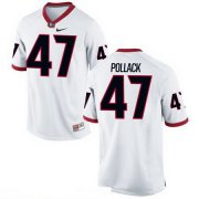 Wholesale Cheap Men's Georgia Bulldogs #47 David Pollack White Stitched College Football 2016 Nike NCAA Jerse