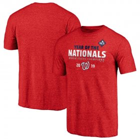 Wholesale Cheap Washington Nationals Majestic 2019 World Series Champions Complete Game T-Shirt Heather Red