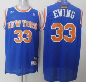 Wholesale Cheap New York Knicks #33 Patrick Ewing Blue Swingman Throwback Jersey