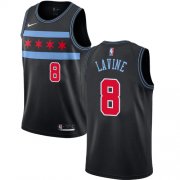 Wholesale Cheap Men's Nike Chicago Bulls #8 Zach LaVine Bulls City Edition Authentic Black NBA Jersey