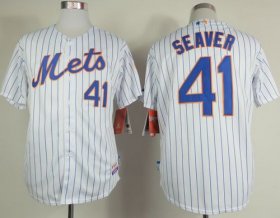 Wholesale Cheap Mets #41 Tom Seaver White(Blue Strip) Home Cool Base Stitched MLB Jersey