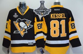 Wholesale Cheap Penguins #81 Phil Kessel Black Alternate 2017 Stanley Cup Finals Champions Stitched NHL Jersey