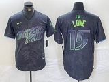 Cheap Men's Tampa Bay Rays #15 Josh Lowe Charcoal 2024 City Connect Limited Stitched Jersey