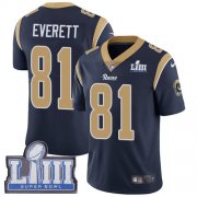 Wholesale Cheap Nike Rams #81 Gerald Everett Navy Blue Team Color Super Bowl LIII Bound Men's Stitched NFL Vapor Untouchable Limited Jersey