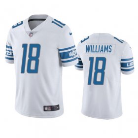 Wholesale Cheap Men\'s Detroit Lions #18 Jameson Williams White Vapor Untouchable Limited Stitched Jersey