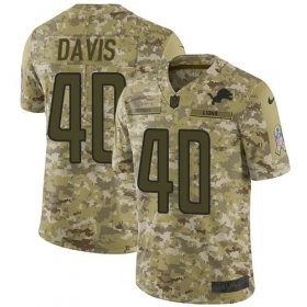 Wholesale Cheap Nike Lions #40 Jarrad Davis Camo Men\'s Stitched NFL Limited 2018 Salute To Service Jersey