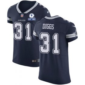 Wholesale Cheap Nike Cowboys #31 Trevon Diggs Navy Blue Team Color Men\'s Stitched With Established In 1960 Patch NFL Vapor Untouchable Elite Jersey