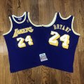 Wholesale Cheap Men's Los Angeles Lakers #24 Kobe Bryant Purple Gold NBA 2007-08 Hardwood Classics Soul AU Throwback Jersey