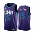 Wholesale Cheap Nike Hornets #5 Nicolas Batum Purple 2019-20 Statement Edition NBA Jersey