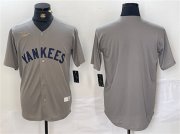 Wholesale Cheap Men's New York Yankees Blank Gray Cool Base Stitched Baseball Jersey