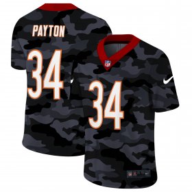 Cheap Chicago Bears #34 Walter Payton Men\'s Nike 2020 Black CAMO Vapor Untouchable Limited Stitched NFL Jersey