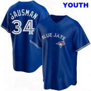 Wholesale YOUTH TORONTO BLUE JAYS #34 KEVIN GAUSMAN ROYAL ALTERNATE JERSEY