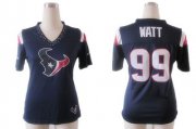 Wholesale Cheap Nike Texans #99 J.J. Watt Navy Blue Team Color Women's Team Diamond Stitched NFL Elite Jersey