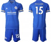 Wholesale Cheap Men 2020-2021 club Leicester City home 15 blue Soccer Jerseys