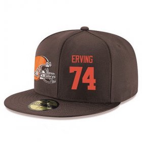 Wholesale Cheap Cleveland Browns #74 Cameron Erving Snapback Cap NFL Player Brown with Orange Number Stitched Hat