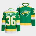 Wholesale Cheap Men's Minnesota Wild #36 Mats Zuccarello Green 2022-23 Reverse Retro Stitched Jersey