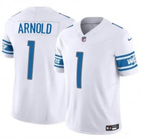 Cheap Men\'s Detroit Lions #1 Terrion Arnold White 2024 Draft F.U.S.E. Vapor Untouchable Limited Football Stitched Jersey