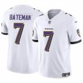 Cheap Men's Baltimore Ravens #7 Rashod Bateman White 2023 F.U.S.E Vapor Limited Football Jersey