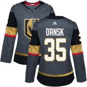 Wholesale Cheap Adidas Golden Knights #35 Oscar Dansk Grey Home Authentic Women's Stitched NHL Jersey