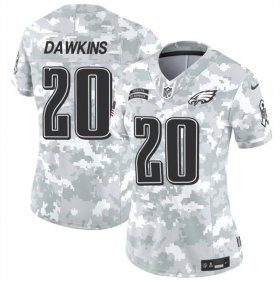 Cheap Women\'s Philadelphia Eagles #20 Brian Dawkins 2024 F.U.S.E Arctic Camo Salute To Service Limited Stitched Jersey(Run Small)