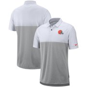 Wholesale Cheap Cleveland Browns Nike Sideline Early Season Performance Polo White Gray