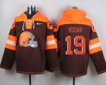 Wholesale Cheap Nike Browns #19 Bernie Kosar Brown Player Pullover NFL Hoodie