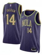 Cheap Men's New Orleans Pelicans #14 Brandon Ingram Purple 2024-25 City Ediiton Stitched Basketball Jersey