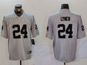 Cheap Men's Las Vegas Raiders #24 Marshawn Lynch Grey Vapor Untouchable Limited Stitched Jersey