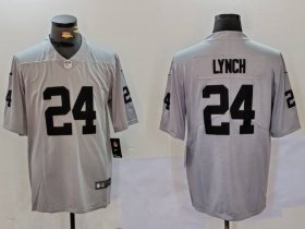 Cheap Men\'s Las Vegas Raiders #24 Marshawn Lynch Grey Vapor Untouchable Limited Stitched Jersey