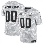 Cheap Men's Cleveland Browns Active Player Custom 2024 F.U.S.E Arctic Camo Salute To Service Limited Stitched Football Jersey