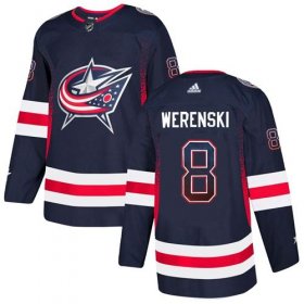 Wholesale Cheap Adidas Blue Jackets #8 Zach Werenski Navy Blue Home Authentic Drift Fashion Stitched NHL Jersey