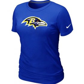 Wholesale Cheap Women\'s Nike Baltimore Ravens Logo NFL T-Shirt Blue