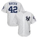 Wholesale Cheap New York Yankees #42 Mariano Rivera Majestic 2019 Hall of Fame Patch Cool Base Player Jersey White Navy