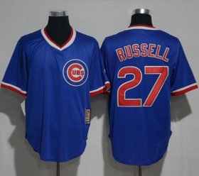 Wholesale Cheap Cubs #27 Addison Russell Blue Cooperstown Stitched MLB Jersey